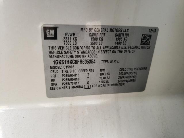 1GKS1HKC6FR605354 GMC Yukon Xl C1500 Slt