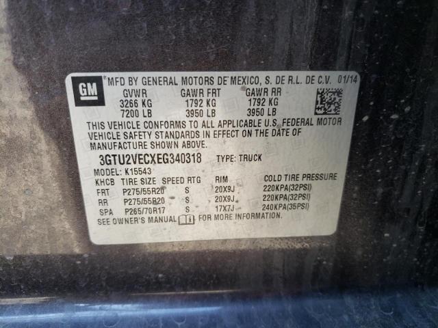 3GTU2VECXEG340318 GMC Sierra K1500 Slt