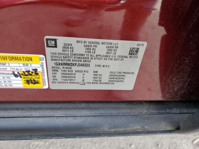 1GKKRRKDXFJ349323 GMC Acadia Slt-1
