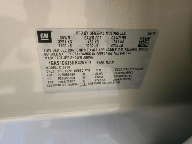 1GKS1CKJ5GR426760 GMC YUKON DENALI
