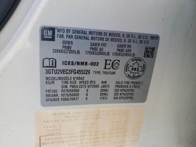 3GTU2VEC3FG455229 GMC Sierra K1500 Slt