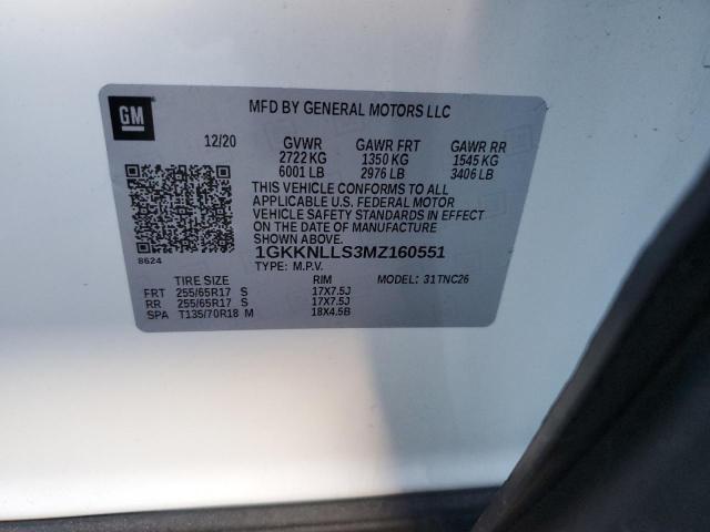 1GKKNLLS3MZ160551 GMC Acadia At4