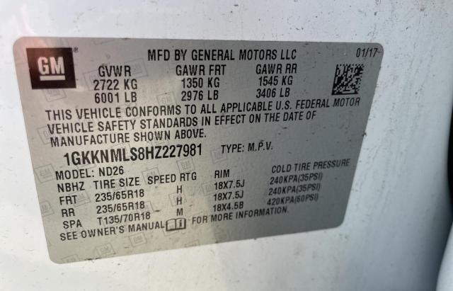1GKKNMLS8HZ227981 GMC Acadia Slt-1