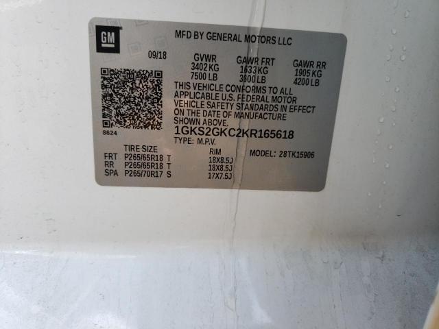1GKS2GKC2KR165618 GMC Yukon Xl K1500 Slt