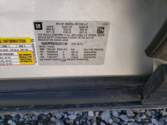 1GKKRPKD3EJ231746 GMC ACADIA SLE