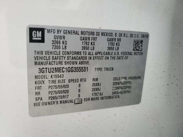 3GTU2MEC1GG355531 GMC Sierra K1500 Sle