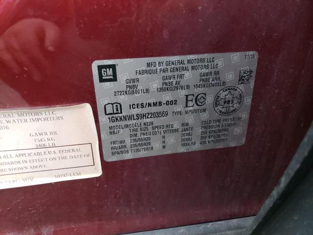 1GKKNWLS9HZ203569 GMC Acadia Slt-2