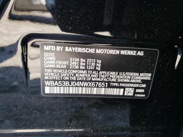 WBA53BJ04NWX67651 BMW 540 I