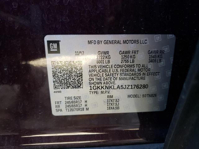1GKKNKLA5JZ176280 GMC ACADIA SLE