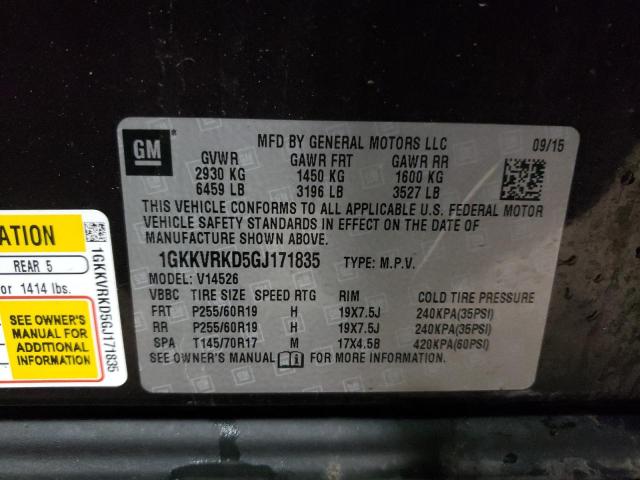 1GKKVRKD5GJ171835 GMC Acadia Slt-1