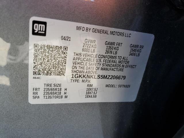 1GKKNKLS5MZ206679 GMC ACADIA SLE
