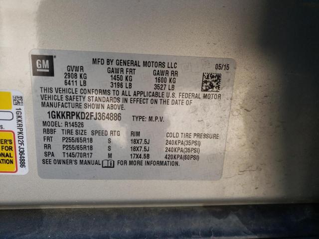 1GKKRPKD2FJ364886 GMC ACADIA SLE