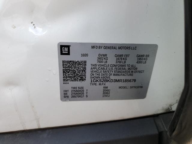 1GKS2BKD3MR185679 GMC YUKON SLT