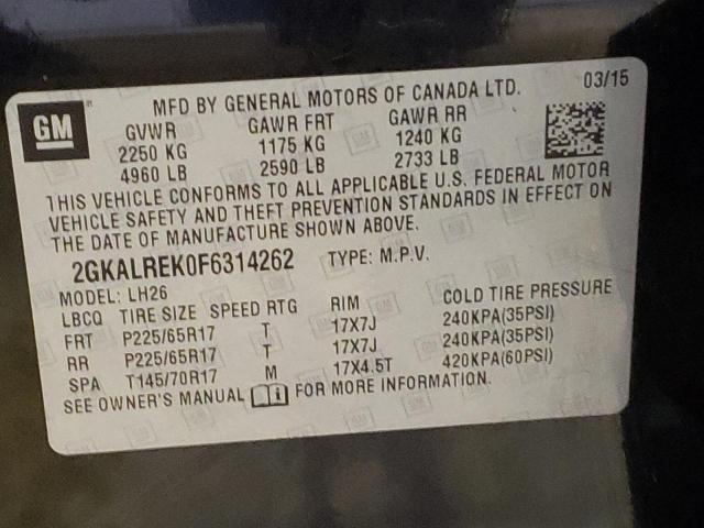 2GKALREK0F6314262 GMC Terrain Sle