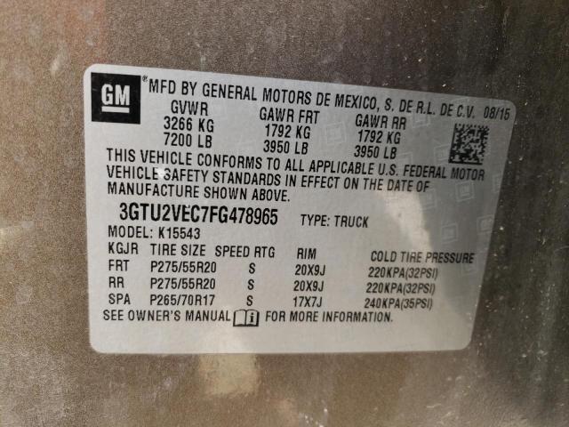3GTU2VEC7FG478965 GMC Sierra K1500 Slt