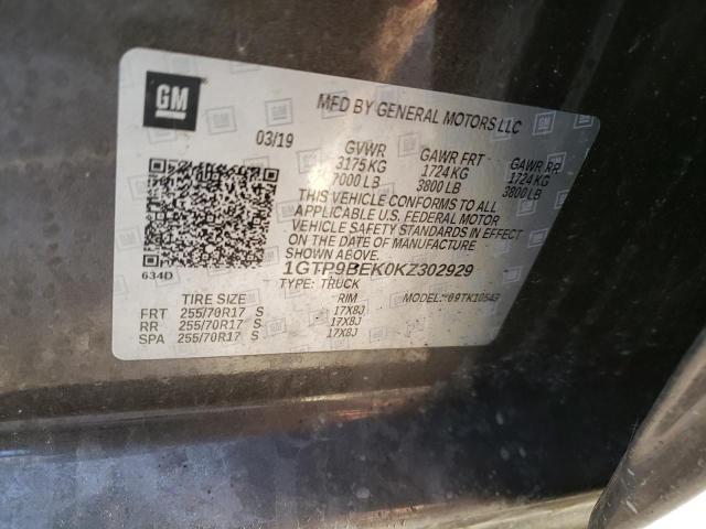 1GTP9BEK0KZ302929 GMC Sierra K1500 Sle