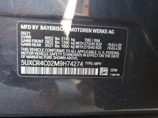 5UXCR4C02M9H74274 BMW X5 Sdrive 40i