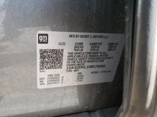 1GKS2DKL1NR176595 GMC YUKON DENALI