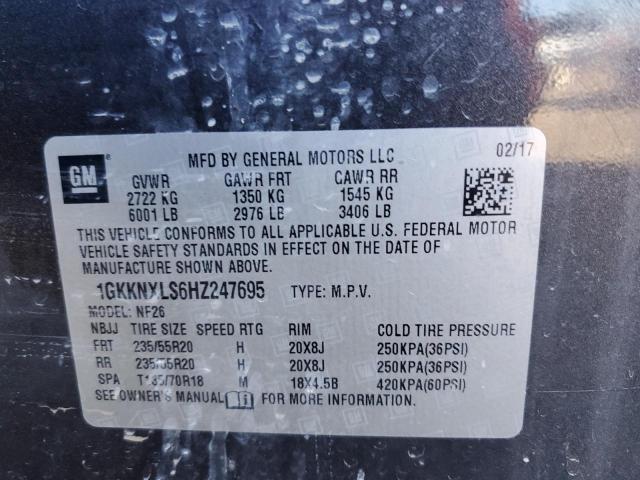 1GKKNXLS6HZ247695 GMC Acadia Denali