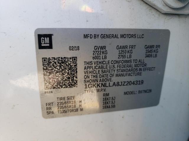 1GKKNLLA8JZ204319 GMC ACADIA SLE