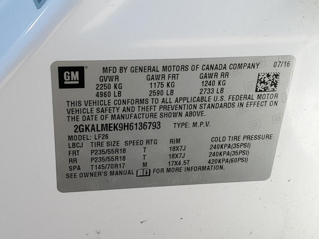 2GKALMEK9H6136793 GMC Terrain Sle