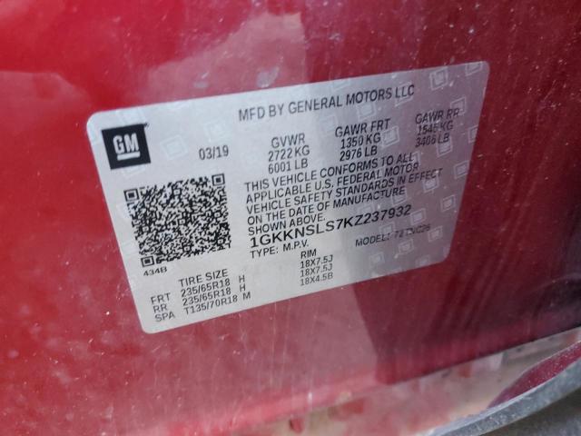 1GKKNSLS7KZ237932 GMC ACADIA SLE
