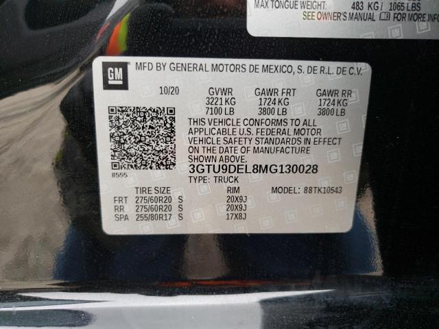 3GTU9DEL8MG130028 GMC Sierra K1500 Slt