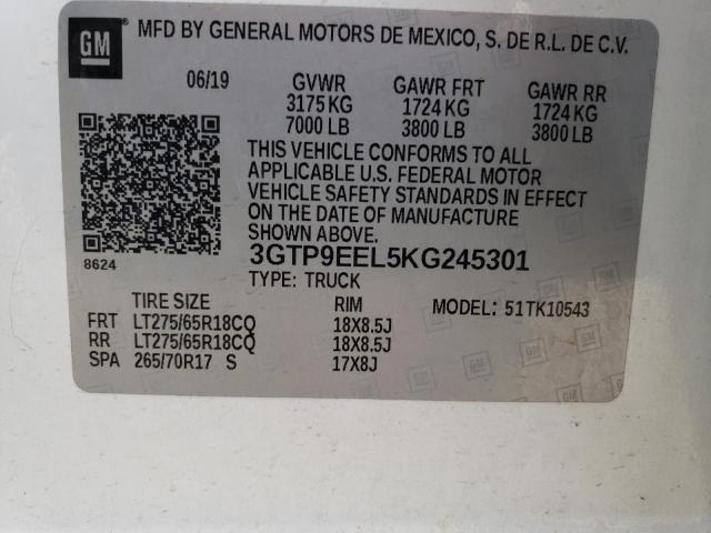 3GTP9EEL5KG245301 GMC Sierra K1500 At4