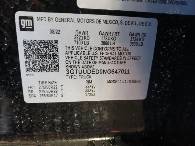 3GTUUDED0NG647011 GMC Sierra K1500 Slt