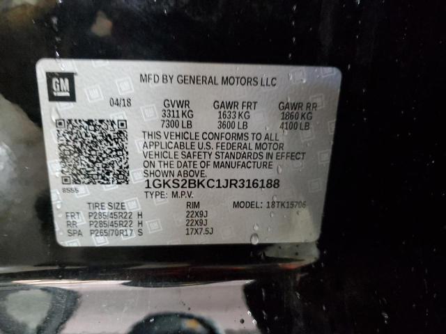 1GKS2BKC1JR316188 GMC YUKON SLT