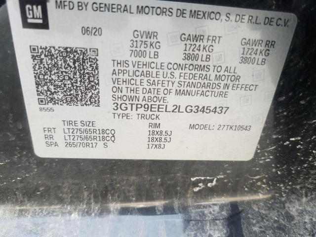 3GTP9EEL2LG345437 GMC Sierra K1500 At4
