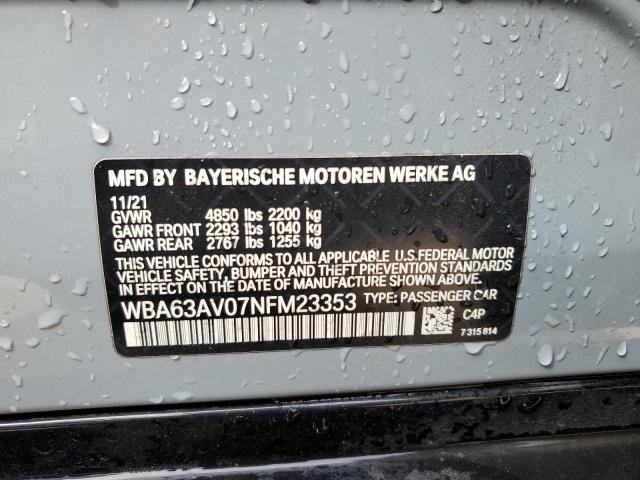 WBA63AV07NFM23353 BMW 430i Gran Coupe