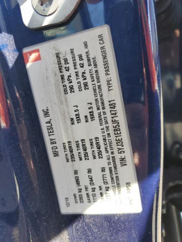 5YJ3E1EB5JF147481 Tesla MODEL 3