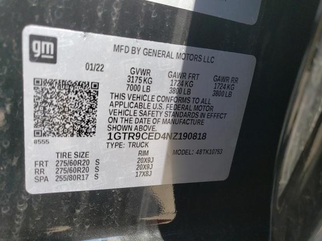 1GTR9CED4NZ190818 GMC Sierra Limited K1500 Elevation