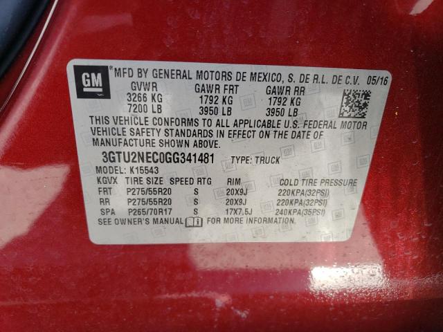 3GTU2NEC0GG341481 GMC Sierra K1500 Slt