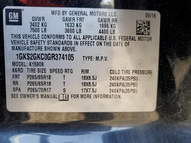 1GKS2GKC0GR374105 GMC Yukon Xl K1500 Slt
