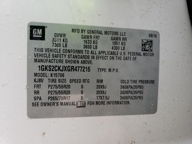 1GKS2CKJXGR477216 GMC YUKON DENALI