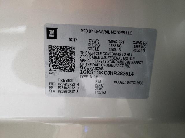 1GKS1GKC0HR382614 GMC Yukon Xl C1500 Slt