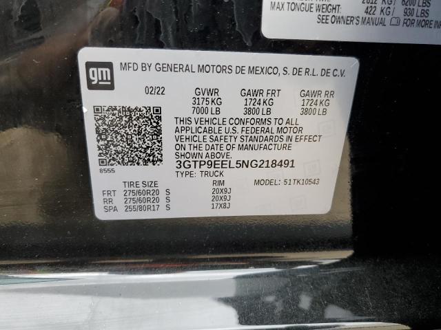 3GTP9EEL5NG218491 GMC Sierra Limited K1500 At4