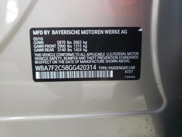 WBA7F2C58GG420314 BMW 750 Xi