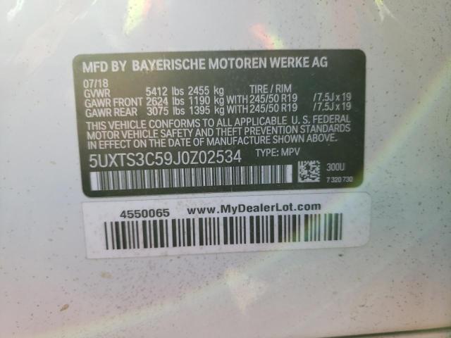 5UXTS3C59J0Z02534 BMW X3 Xdrivem40i