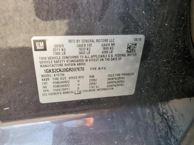 1GKS2CKJ0GR397679 GMC YUKON DENALI