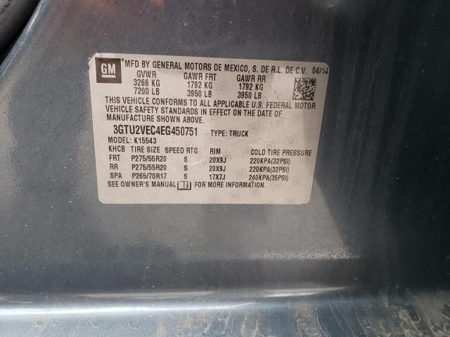 3GTU2VEC4EG450751 GMC Sierra K1500 Slt