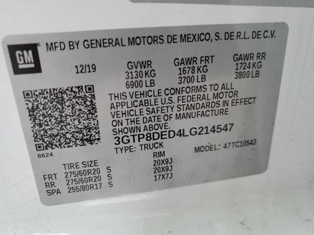 3GTP8DED4LG214547 GMC Sierra C1500 Slt