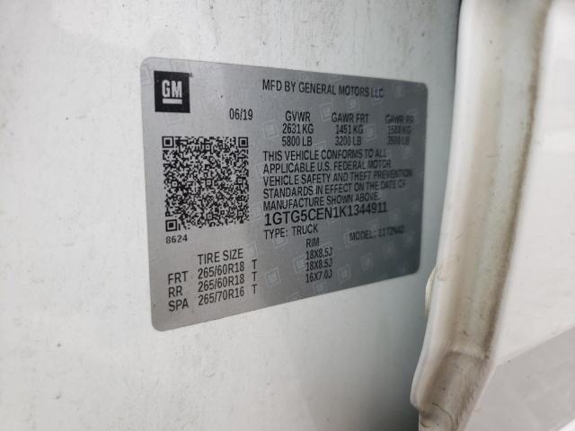 1GTG5CEN1K1344911 GMC CANYON SLE