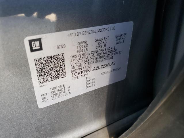 1GKKNKLA2LZ228063 GMC ACADIA SLE