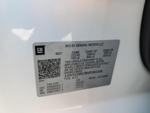 1GKS1GKC9HR365309 GMC Yukon Xl C1500 Slt