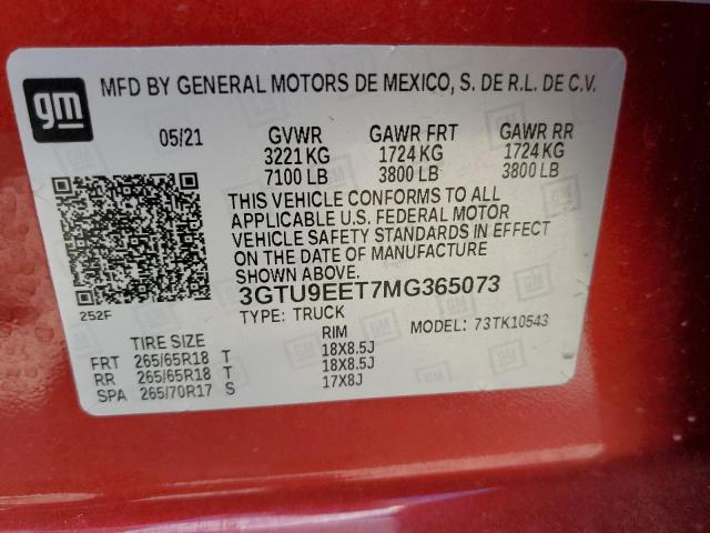 3GTU9EET7MG365073 GMC Sierra K1500 At4