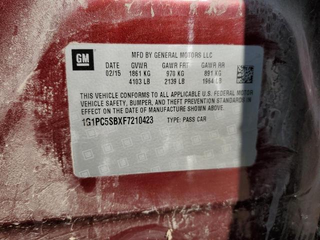 1G1PC5SBXF7210423 Chevrolet CRUZE LT