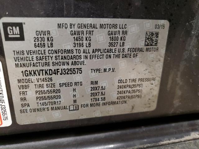 1GKKVTKD4FJ325575 GMC Acadia Denali
